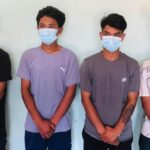 Police escort suspects arrested in connection with the brutal murder of a young girl in Sindhupalchok, Nepal.