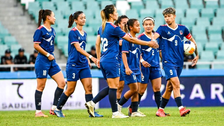Nepal women’s football team training ahead of AFC Women’s Asian Cup 2026 qualifier against Uzbekistan in Tashkent