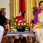Prime Minister KP Sharma Oli and former President Bidya Devi Bhandari during a previous political event at UML central office in Chyasal, Kathmandu.