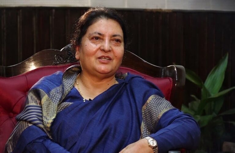 Former President Bidya Devi Bhandari attending a public event in Biratnagar amid UML restrictions on her political role