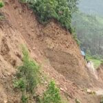 Landslide blocking Rapti Highway at Kapurkot, Dang during monsoon rains