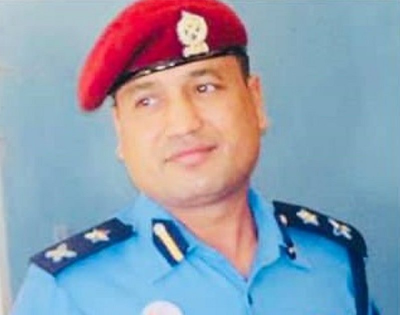 Superintendent of Police Naveen Krishna Bhandari in uniform, former officer of Gandaki Province Police Battalion, who resigned shortly before retirement.