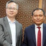 Kulman Ghising meets Chinese Ambassador Chen Song at Singha Durbar in Kathmandu to discuss roads and energy cooperation