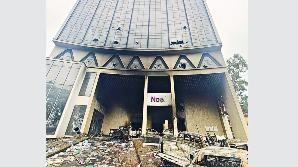 Ncell headquarters in Kathmandu damaged during protests with vandalism, arson, and looting