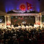 Delegates attend the CPN-UML Statute Convention at Sunrise Hall, Godawari, Lalitpur.