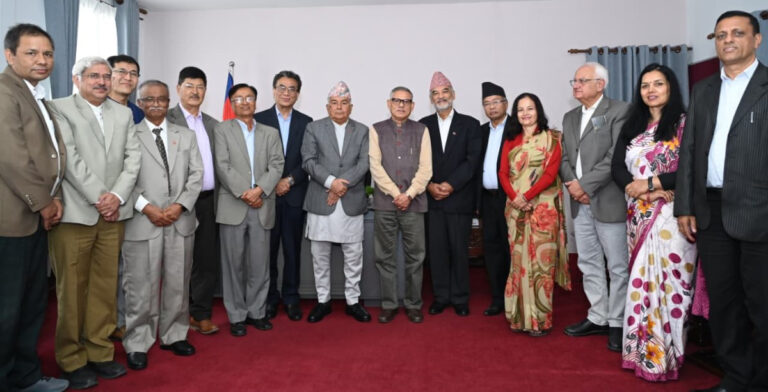 President Ramchandra Paudel meets civic leaders at Sheetal Niwas to discuss the Gen-Z movement and constitutional process in Nepal.