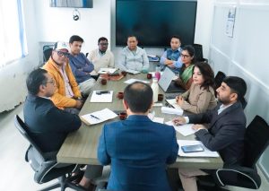 Dr. Swarnim Wagle and Rastriya Swatantra Party members preparing for a broad political dialogue in Kathmandu, Nepal.