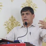 Ghanashyam Bhusal, General Secretary of CPN (Unified Socialist), addressing the party’s Central Committee meeting in Kathmandu.