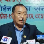 Hit Bahadur Tamang speaks during an interview at Reporters’ Club Nepal in Kathmandu, highlighting the need for fair elections to ensure political stability.
