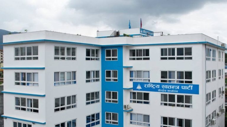 Rastriya Prajatantra Party leaders Rajendra Gurung and Mohan Shrestha attend a political meeting in Kathmandu discussing constitutional reform and good governance before Nepal’s elections.