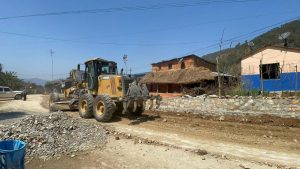 Road construction site in Tanahun showing incomplete work amid prolonged project delays