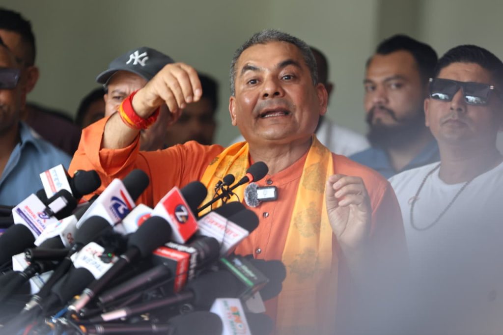 Durga Prasai during his visit to New Delhi, where India clarified it has no involvement in his political campaign.