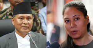 Kulman Ghising during a public event as he prepares to form the Ujyalo Nepal Party in Kathmandu, Nepal.