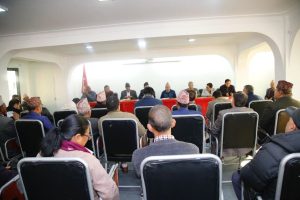 Former office-bearers of the Nepali Communist Party attend an informal meeting at Parisdanda in Kathmandu.